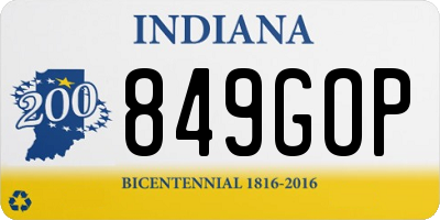 IN license plate 849GOP