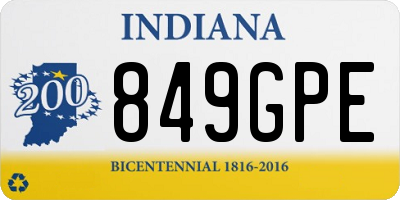 IN license plate 849GPE