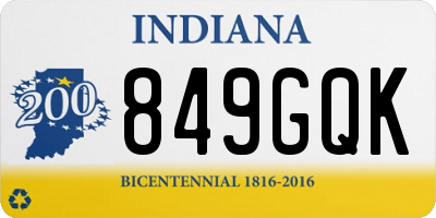 IN license plate 849GQK