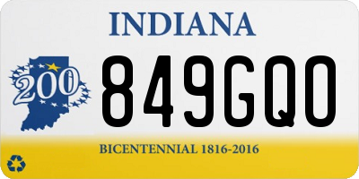 IN license plate 849GQO