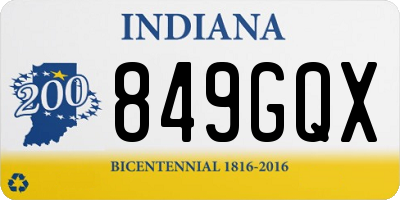 IN license plate 849GQX