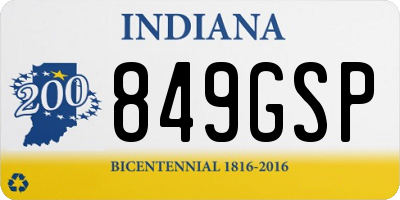 IN license plate 849GSP