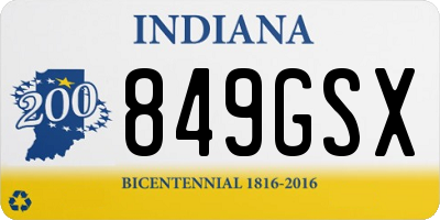 IN license plate 849GSX