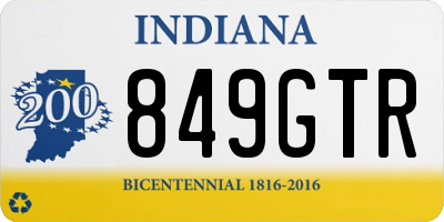 IN license plate 849GTR