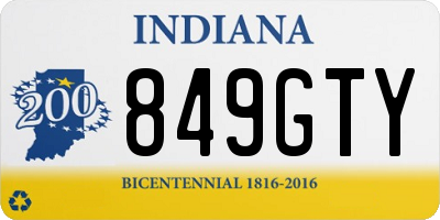 IN license plate 849GTY
