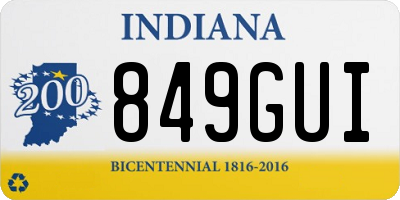 IN license plate 849GUI