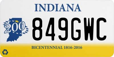 IN license plate 849GWC