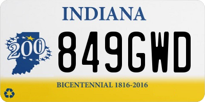 IN license plate 849GWD