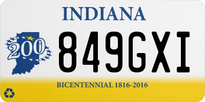 IN license plate 849GXI