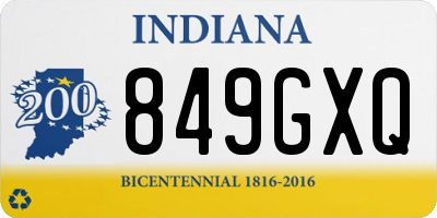 IN license plate 849GXQ