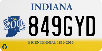 IN license plate 849GYD