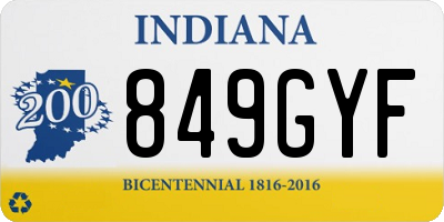 IN license plate 849GYF