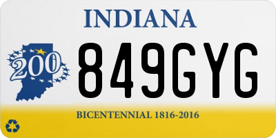 IN license plate 849GYG