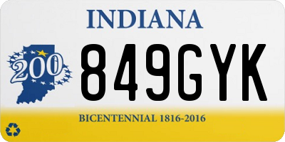 IN license plate 849GYK