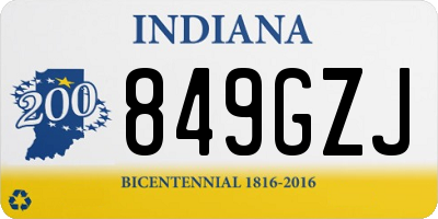 IN license plate 849GZJ