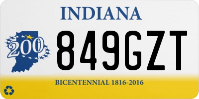IN license plate 849GZT