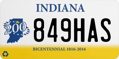 IN license plate 849HAS