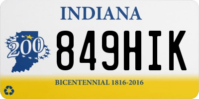 IN license plate 849HIK