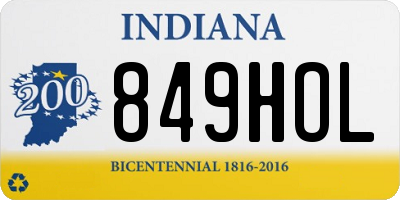 IN license plate 849HOL