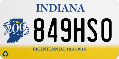 IN license plate 849HSO