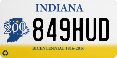 IN license plate 849HUD