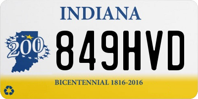 IN license plate 849HVD