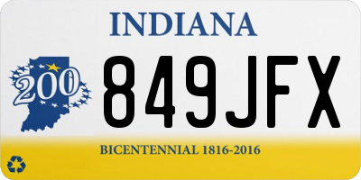 IN license plate 849JFX