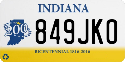 IN license plate 849JKO