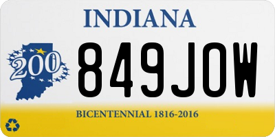 IN license plate 849JOW