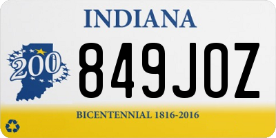 IN license plate 849JOZ