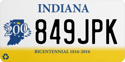 IN license plate 849JPK