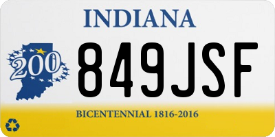 IN license plate 849JSF
