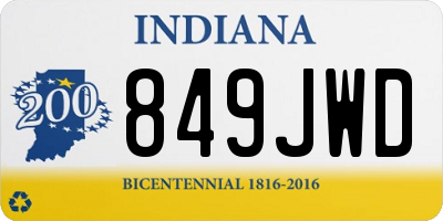 IN license plate 849JWD