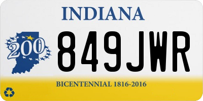 IN license plate 849JWR