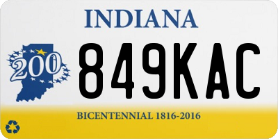 IN license plate 849KAC