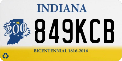 IN license plate 849KCB