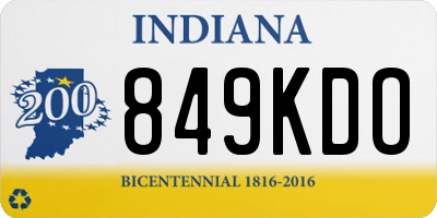 IN license plate 849KDO