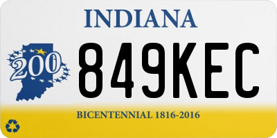 IN license plate 849KEC