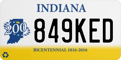 IN license plate 849KED