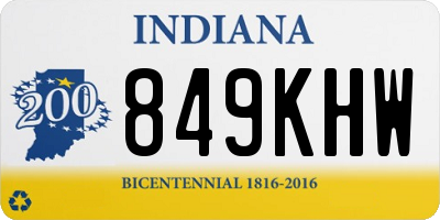 IN license plate 849KHW