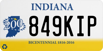 IN license plate 849KIP
