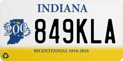 IN license plate 849KLA