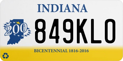 IN license plate 849KLO