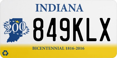 IN license plate 849KLX