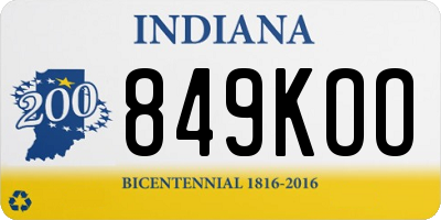 IN license plate 849KOO