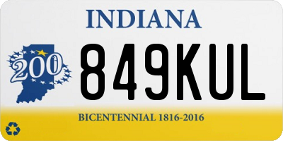 IN license plate 849KUL