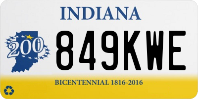 IN license plate 849KWE
