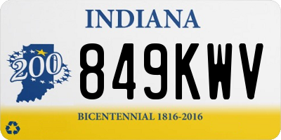 IN license plate 849KWV