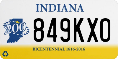 IN license plate 849KXO