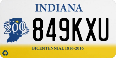 IN license plate 849KXU